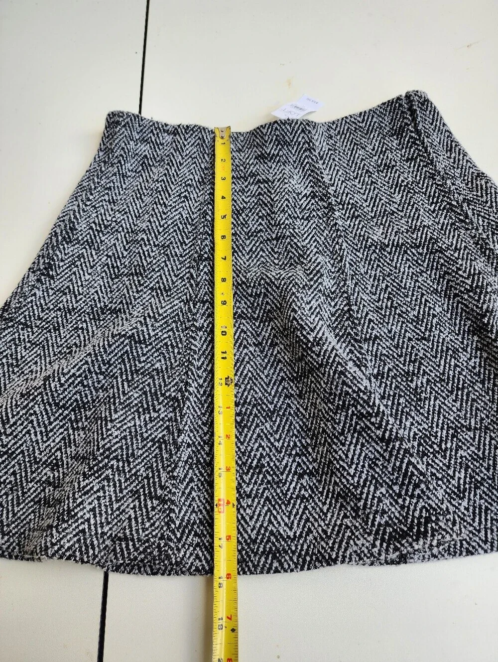 NWT Ann Taylor LOFT Skirt Womens Black Geometric Print Elastic Waist Pull On M